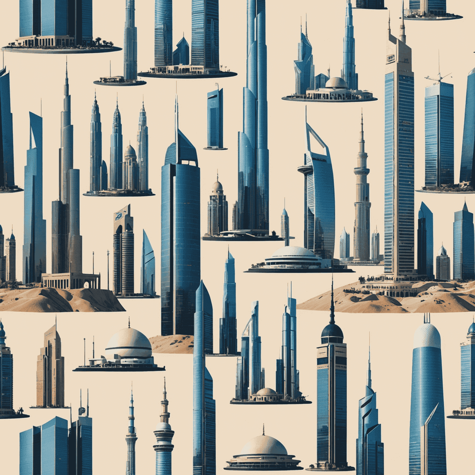 A collage showing various telecom towers, smartphones, and UAE landmarks representing the telecom landscape for expatriates